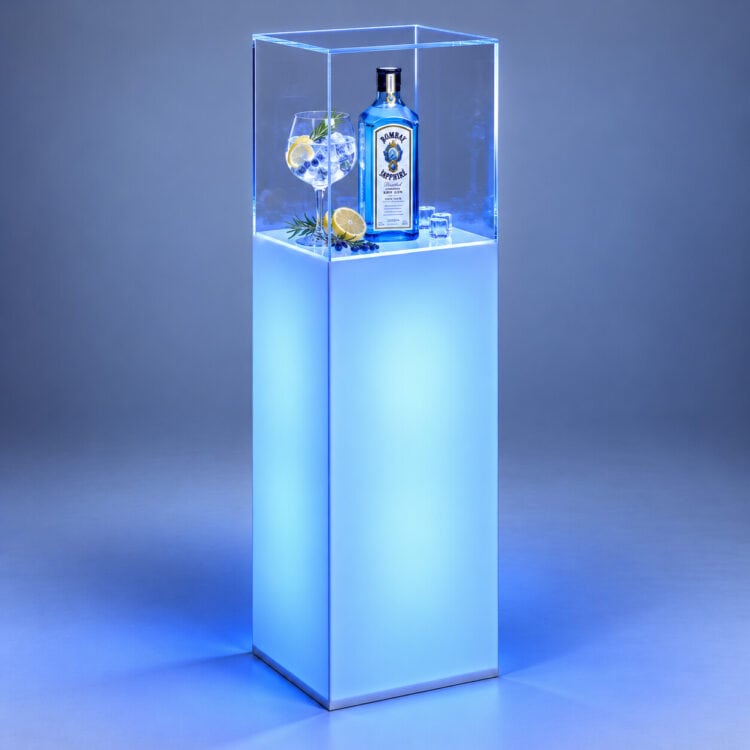Bombay Sapphire w błękitnej gablocie