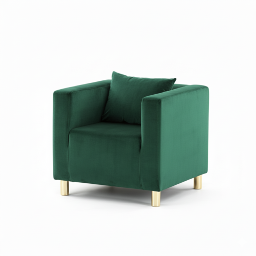 FOTEL CUBO VELVET – BOTTLE GREEN