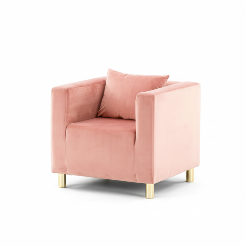 FOTEL CUBO VELVET – POWDER PINK