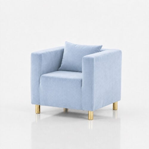 FOTEL CUBO VELVET – BABY BLUE