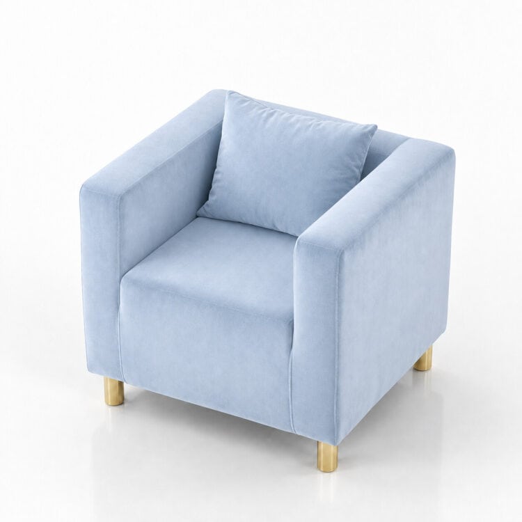 fotel Cubo Velvet Baby Blue2