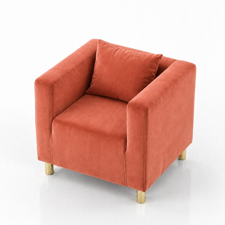 fotel Cubo Velvet Fizzy Peach3