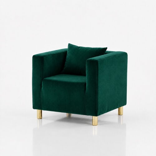 FOTEL CUBO VELVET – BOTTLE GREEN