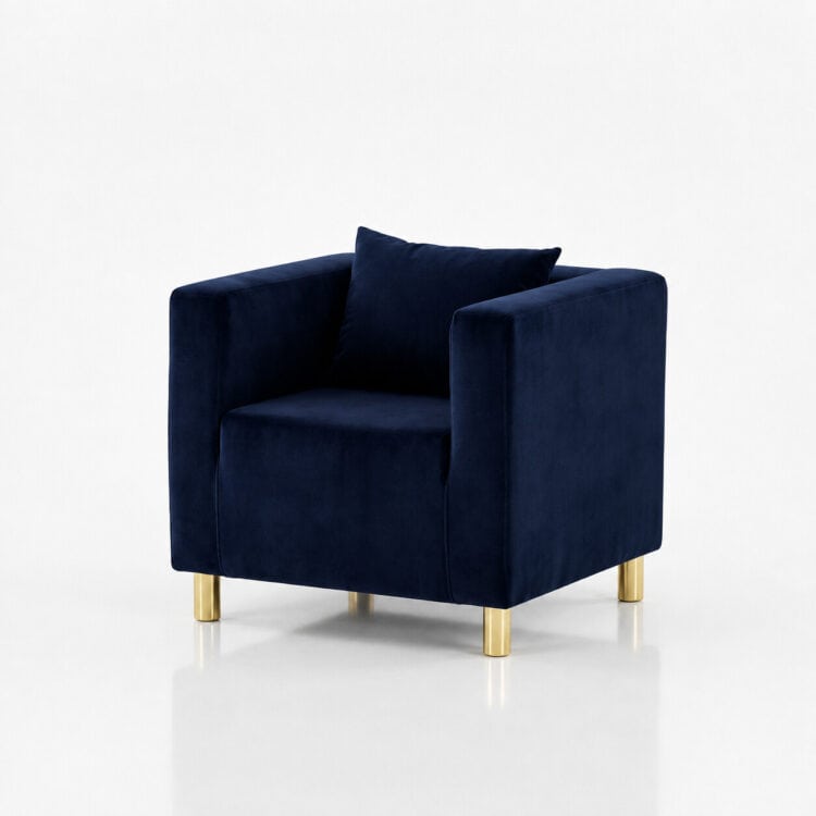 FOTEL CUBO VELVET – NAVY BLUE