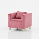 FOTEL CUBO VELVET – POWDER PINK