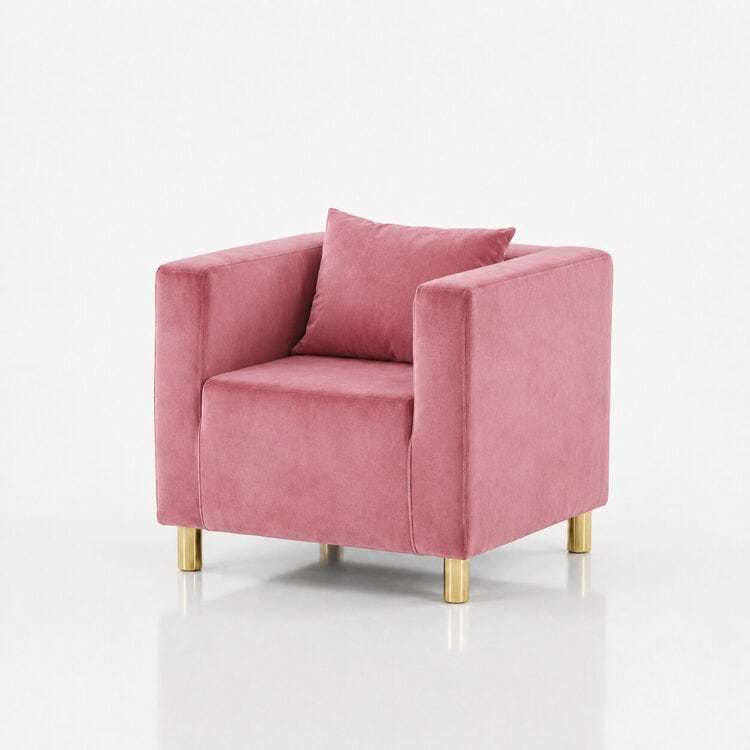 FOTEL CUBO VELVET – POWDER PINK