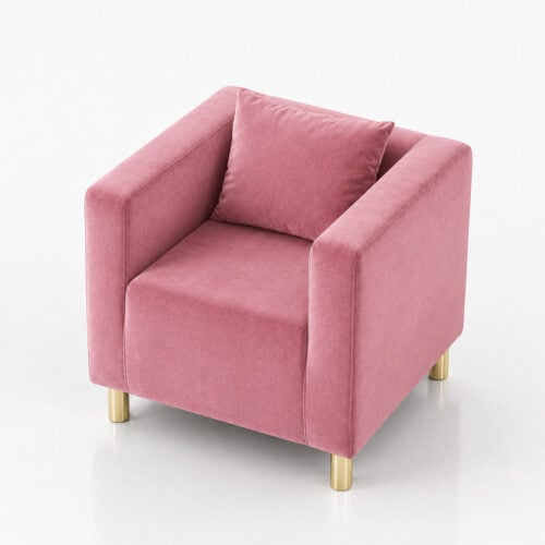 fotel CUBO Velvet Powder Pink2
