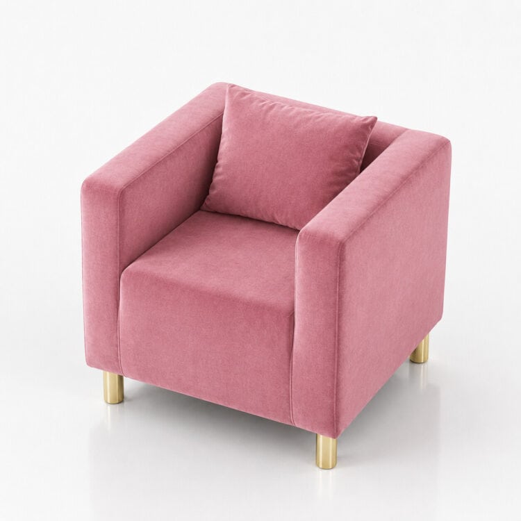 fotel CUBO Velvet Powder Pink2