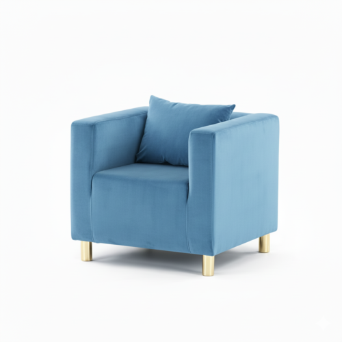 FOTEL CUBO VELVET – BABY BLUE