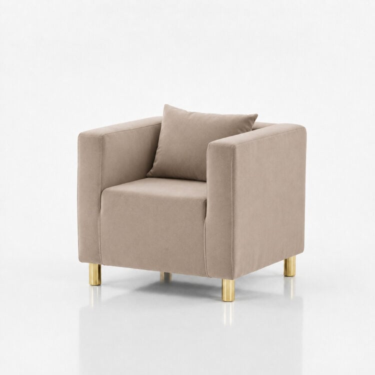 FOTEL CUBO VELVET – BEIGE