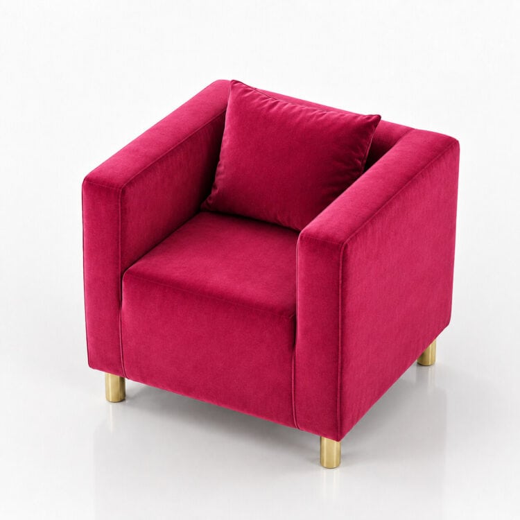 Fotel Cubo Velvet Viva Magenta2