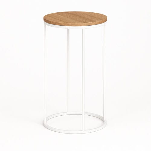 STOLIK ROUNDI COCKTAIL WHITE WOOD