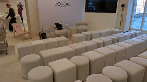 PUFA ROUND VELVET BEIGE