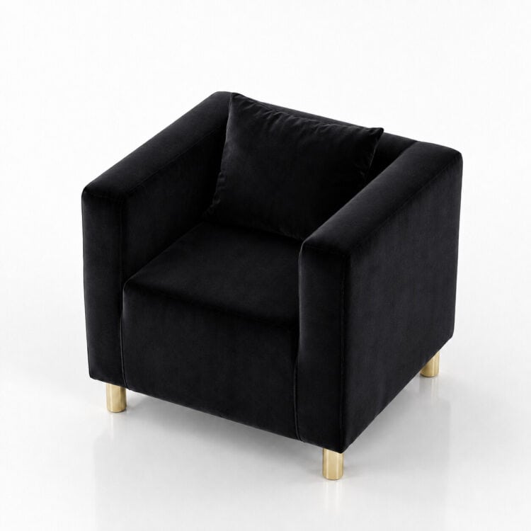 fotel cubo velvet black3